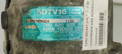 Peça sobressalente para automóvel em segunda mão compressor de ar condicionado a/a a/c por ford galaxy (vx) * referências oem iam 7m0820803p  