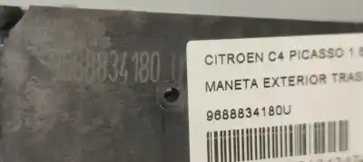 Second-hand car spare part exterior left rear door handle for citroen c4 picasso ii 1.6 hdi / bluehdi 115 oem iam references 9688834180u  