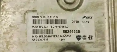 Second-hand car spare part ecu engine control for fiat doblo ii cargo (263) 1.3 16v jtd cat oem iam references 55246936  