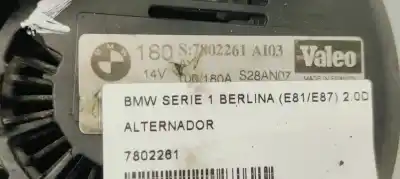 Peça sobressalente para automóvel em segunda mão alternador por bmw serie 1 berlina (e81/e87) 2.0d 143 [118] fap referências oem iam 7802261  
