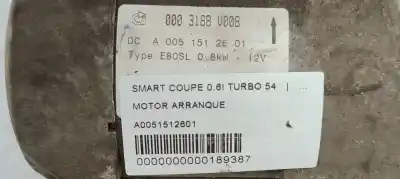 Second-hand car spare part starter motor for smart coupe 0.6i turbo 54 oem iam references a0051512601  