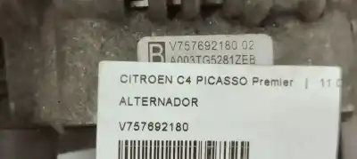 Pezzo di ricambio per auto di seconda mano alternatore per citroen c4 picasso premier riferimenti oem iam v757692180  