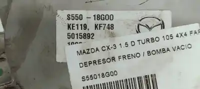 Peça sobressalente para automóvel em segunda mão depressor de travões / bomba de vácuo por mazda cx-3 (dk) 1.5 skyactiv-d (dk2ws) referências oem iam s55018g00  