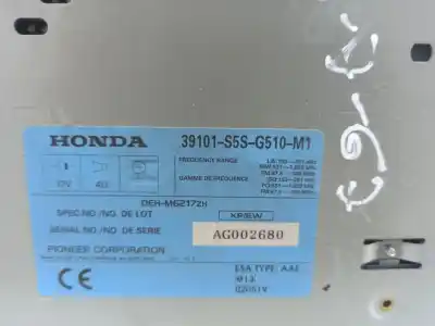 İkinci el araba yedek parçası ses sistemi / radyo cd için honda civic vii hatchback (eu, ep, ev) 1.6 i (ep2 eu8 eu6) oem iam referansları 39101s5sg510m1   İkinci el araba yedek parçası ses sistemi / radyo cd için honda civic vii hatchback (eu, ep, ev) 1.6 i (ep2 eu8 eu6) oem iam referansları 39101s5sg510m1