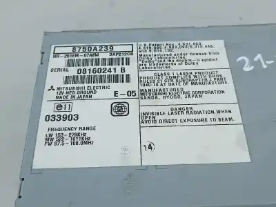 Автозапчастина б/у аудіо система / радіо cd для mitsubishi outlander ii (cw_w) 1722 ak gasóleo 2011 5p посилання на oem iam 8750a239  