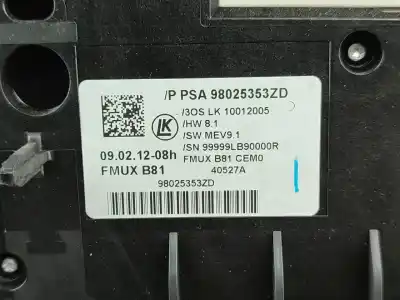 Автозапчастина б/у центральна консоль для citroen ds5 (kf_) 1.6 hdi 110 gasóleo 2012 5p посилання на oem iam 98025353zd  