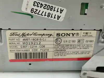 Pièce détachée automobile d'occasion système audio / radiocd pour ford c-max (dm2) 2.0 tdci références oem iam 4m5t18c815cj  