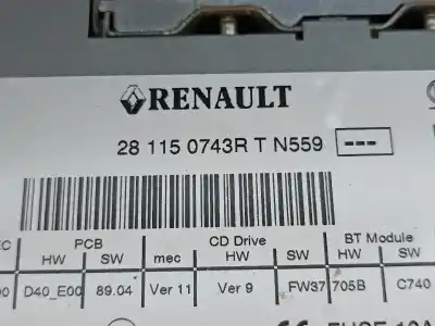 İkinci el araba yedek parçası ses sistemi / radyo cd için renault megane iii hatchback (bz0/1_) 55 1.1 oem iam referansları 281150743r  