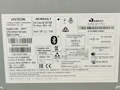 Автозапчастина б/у аудіо система / радіо cd для renault twingo iii (bcm_) 1.0 sce 70 посилання на oem iam 281152770r  