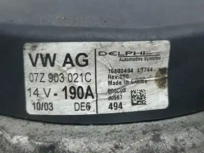 Автозапчасти б/у генератор за volkswagen phaeton (3d1, 3d2, 3d3, 3d4, 3d6, 3d7, 3d8, 3d9) 5.0 v10 tdi 4motion ссылки oem iam 10480494  