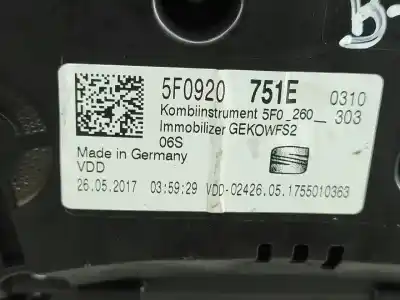Second-hand car spare part dashboard for seat leon st (5f8) 1.6 tdi oem iam references 5f0260303  