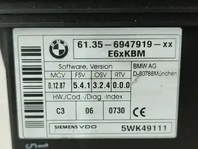 Second-hand car spare part ecu engine control for bmw 5 (e60) 525 d oem iam references 61356947919  