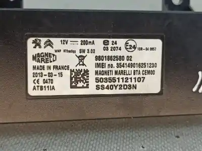 Second-hand car spare part bluetooth module for citroen ds3 1.6 blue-hdi fap oem iam references 9801862580  