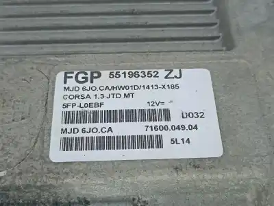 Автозапчастина б/у ебу контролер двигуна для opel corsa c (x01) 1.3 cdti (f08 f68) посилання на oem iam 55196352zj  