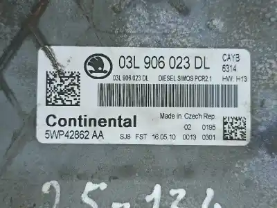 Автозапчастина б/у ебу контролер двигуна для skoda fabia ii hatchback (542, 5j) 1.6 tdi gasóleo 2010 5p посилання на oem iam 03l906023dl  