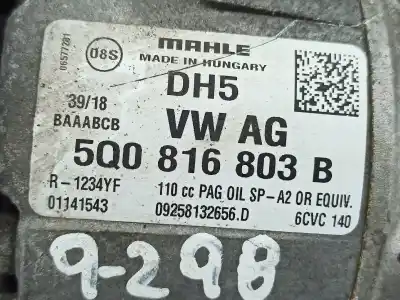 Автозапчастина б/у компресор кондиционера для seat leon (5f1) 1.5 tgi посилання на oem iam 5q0816803b  