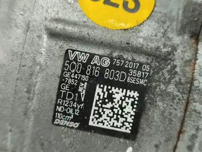 Peça sobressalente para automóvel em segunda mão compressor de ar condicionado a/a a/c por seat leon st (5f8) 1.6 tdi referências oem iam 5q0816803d  