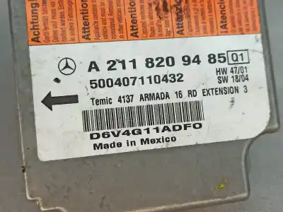 Автозапчастина б/у блок управління подушками безпеки для mercedes-benz e-class t-model (s211) e 320 cdi (211.026) посилання на oem iam a2118209485  