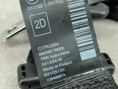 Автозапчасти б/у задний правый ремень безопасности за citroen c4 cactus van (0b_, 0p_) bluehdi 100 ссылки oem iam 98009738xx  