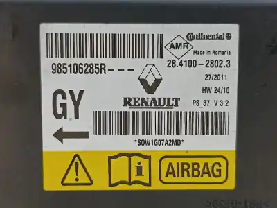 Peça sobressalente para automóvel em segunda mão centralina de airbag por renault megane iii (bz0_) 1.5 dci (bz1g. bz1w. bz0r) gasóleo 2009 5p referências oem iam 985106285r  