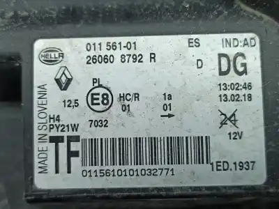 Автозапчастина б/у ліва фара для renault twingo iii (bcm_) 1.0 sce 70 посилання на oem iam 260608792r  