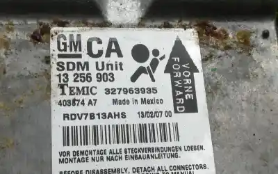 Автозапчастина б/у блок управління подушками безпеки для opel corsa d (s07) 1.3 cdti (l08 l68) посилання на oem iam 327963935  