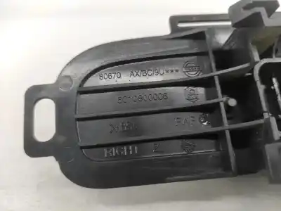 Second-hand car spare part interior right front handle for nissan note (e11, ne11) 1.4 lpg oem iam references 5010800006  