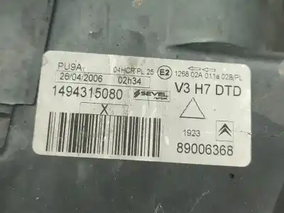 Second-hand car spare part right headlight for citroen c8 2.2 hdi 16v premier ii oem iam references 1494315080  
