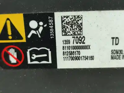 Автозапчастина б/у блок управління подушками безпеки для opel corsa e (x15) 1.3 cdti (08 68) посилання на oem iam 13597092  