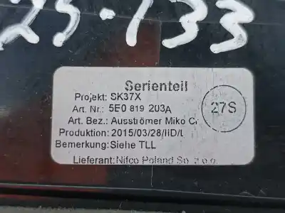 Автозапчастина б/у аераційна решіта для skoda octavia iii break (5e5) 1528 ak gasóleo 2015 5p посилання на oem iam   