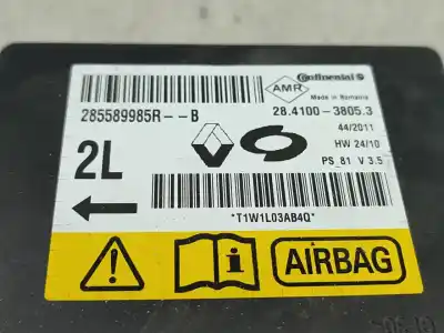 Piesă de schimb auto la mâna a doua unitate de control airbag pentru renault fluence (l3) desde 11/2009 fluence z.e. dynamique referințe oem iam 285589985r  