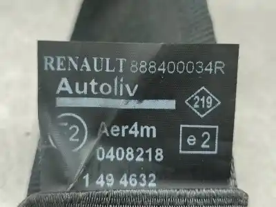 Автозапчасти б/у задний правый ремень безопасности за renault fluence (l3) desde 11/2009 fluence z.e. dynamique ссылки oem iam 888400034r  