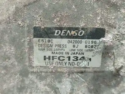 Peça sobressalente para automóvel em segunda mão compressor de ar condicionado a/a a/c por toyota prius hatchback (_w2_) 1.5 hybrid (nhw20_. nhw20r) híbrido (gasolina) 2007 5p referências oem iam 0420000196  