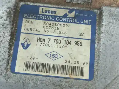 Tweedehands auto-onderdeel ecu motorcontroller voor renault clio ii fase i (b/cb0) (1998->) 1.9 d (b/cb0e) oem iam-referenties hom7700104956  