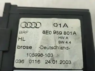 Автозапчасти б/у мотор заднего левого стекла за audi a4 b6 (8e2) 2.5 tdi ссылки oem iam 8e0959801a  