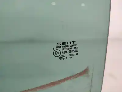 Автозапчастина б/у скло двері задне ліво для seat leon (5f1) 1.5 tgi посилання на oem iam 43r004524  