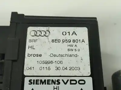 Автозапчасти б/у мотор заднего левого стекла за audi a4 b6 (8e2) 1.9 tdi ссылки oem iam 8e0959801a  