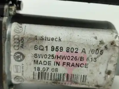 Second-hand car spare part right front window motor for skoda fabia i hatchback (6y2) 1.4 16v gasolina 2022 5p oem iam references 6q1959802a  