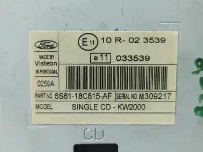 Pezzo di ricambio per auto di seconda mano impianto audio / radio cd per ford focus ii (da_, hcp, dp) 2.0 tdci riferimenti oem iam 6s6118c815af  