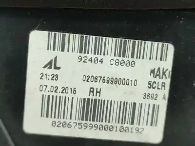 Автозапчастина б/у правий ліхтар в дверях для hyundai i20 ii (gb, ib) 1.2 посилання на oem iam 92404c8000  