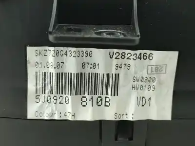 Автозапчастина б/у панель інструментів для skoda fabia i hatchback (6y2) 1.2 gasolina 2004 5p посилання на oem iam 5j0920810b  