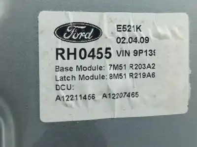 Second-hand car spare part passenger side right window regulator for ford c-max (dm2) 1.8 tdci oem iam references 7m51r045h16a   Second-hand car spare part passenger side right window regulator for ford c-max (dm2) 1.8 tdci oem iam references 7m51r045h16a