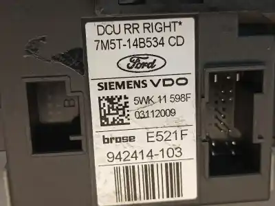 Gebrauchtes Autoersatzteil fenstermotor hinten rechts zum ford c-max (dm2) 1.8 tdci oem-iam-referenzen 7m5t14b534cd  