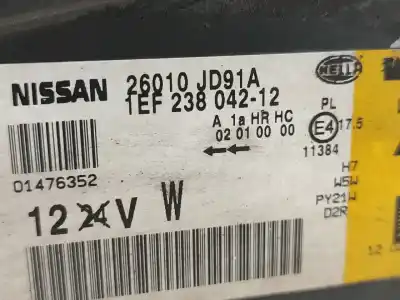 Second-hand car spare part right headlight for nissan qashqai / qashqai +2 i (j10, nj10, jj10e) 2.0 oem iam references   