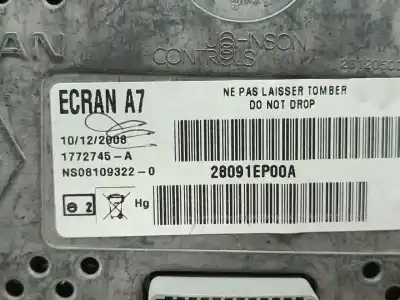 Peça sobressalente para automóvel em segunda mão display gps / multimídia por nissan qashqai / qashqai +2 i (j10, nj10, jj10e) 2.0 referências oem iam ecra radio 28091ep00a  