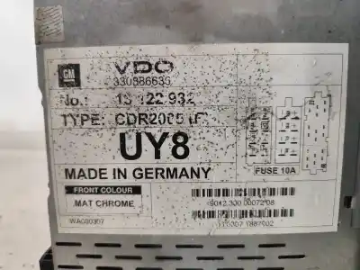 Pezzo di ricambio per auto di seconda mano impianto audio / radio cd per opel corsa c (x01) 1.2/1.0 gasolina riferimenti oem iam 13122932  