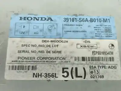 Pièce détachée automobile d'occasion système audio / radiocd pour honda civic vii hatchback (eu, ep, ev) 1.6 i (ep2 eu8 eu6) références oem iam 39101s6a   Pièce détachée automobile d'occasion système audio / radiocd pour honda civic vii hatchback (eu, ep, ev) 1.6 i (ep2 eu8 eu6) références oem iam 39101s6a