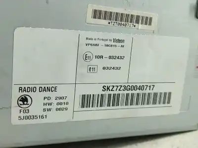 Автозапчастина б/у аудіо система / радіо cd для skoda fabia i hatchback (6y2) 1.2 gasolina 2004 5p посилання на oem iam 5j0035161  