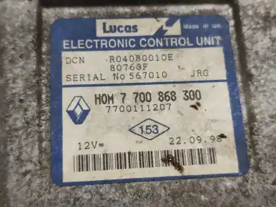 Автозапчастина б/у ебу контролер двигуна для renault kangoo express (fc0/1_) d 65 1.9 (fc0e fc02 fc0j fc0n) посилання на oem iam 7700868300  