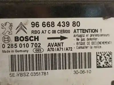 Автозапчасти б/у блок управления подушками безопасности за peugeot 207/207+ (wa_, wc_) 1.4 hdi ссылки oem iam 9666843980  